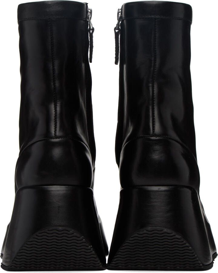 Raf Simons Black Leather Ankle Boots - Picture 2