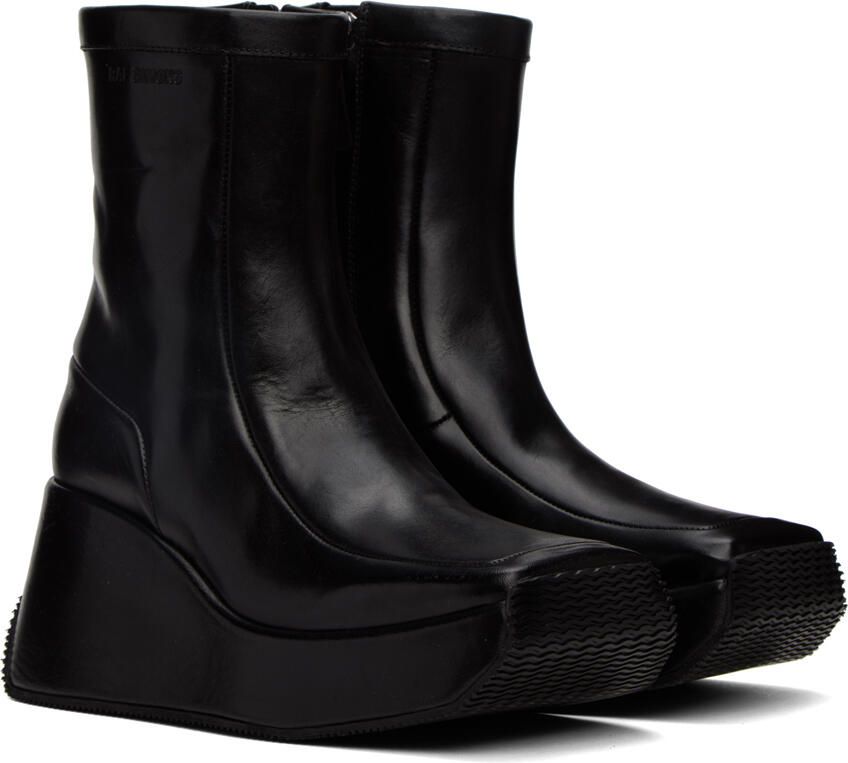 Raf Simons Black Leather Ankle Boots - Picture 3