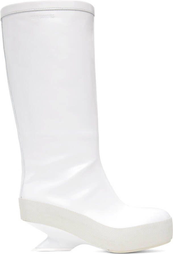 Raf Simons White Heeled Boots - Picture 5