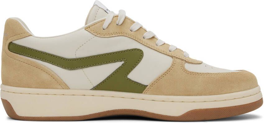 Rag & bone Beige & White Retro Court Sneakers - Picture 5