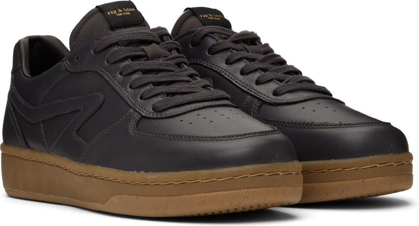 Rag & bone Brown & Black Retro Court Mid Sneakers - Picture 4