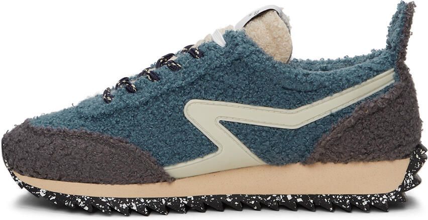 Rag & bone Blue & Grey Sherpa Retro Runner Sneakers - Picture 4