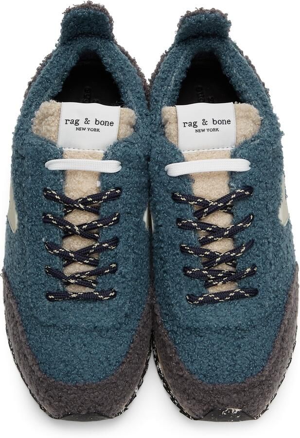 Rag & bone Blue & Grey Sherpa Retro Runner Sneakers - Picture 2