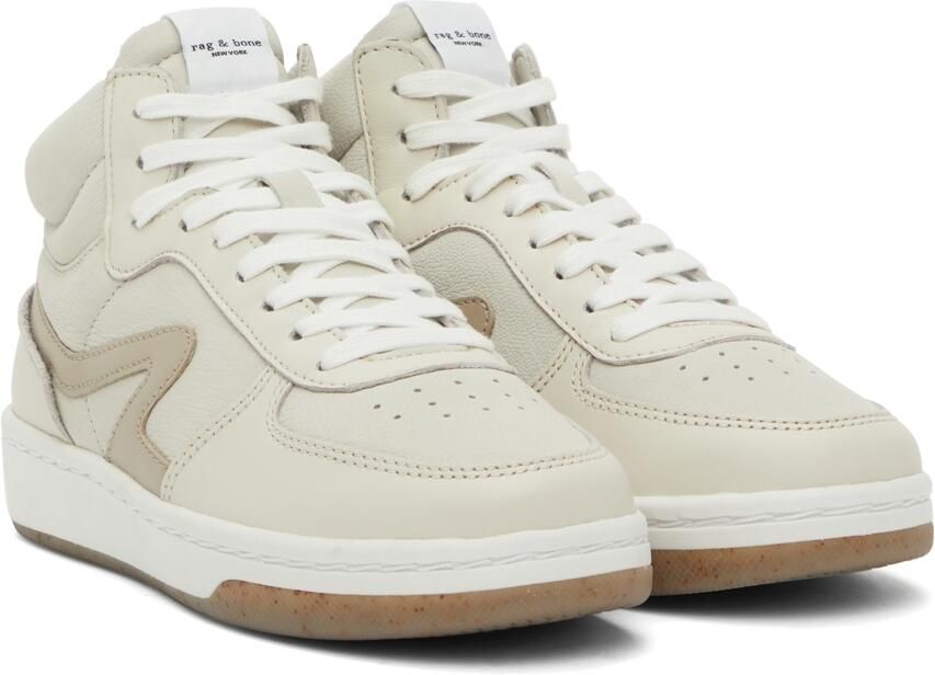 Rag & bone White Retro Court Mid Sneakers - Picture 2