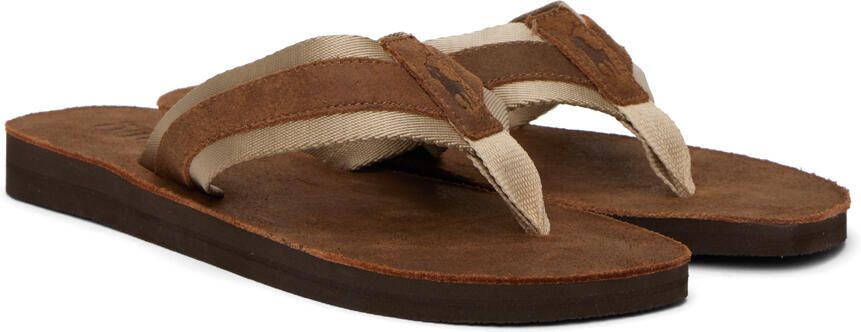 Polo Ralph Lauren Brown Vintage Bolt Flip Flops - Picture 2