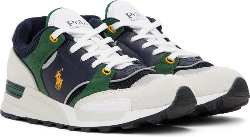 Polo Ralph Lauren Navy & Beige Trackster 200 Sneakers - Picture 2