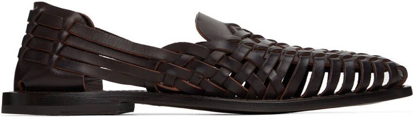 Ralph Lauren Purple Label Brown Hurache Loafers - Picture 5