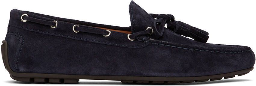 Ralph Lauren Purple Label Navy Harold Tassel Driver Loafers - Picture 4
