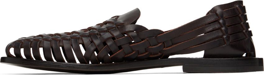 Ralph Lauren Purple Label Brown Hurache Loafers - Picture 4