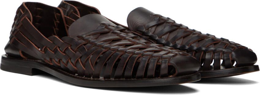 Ralph Lauren Purple Label Brown Hurache Loafers - Picture 3