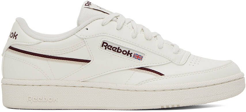 Reebok Classics Off-White & Burgundy Club C 85 Sneakers - Picture 3