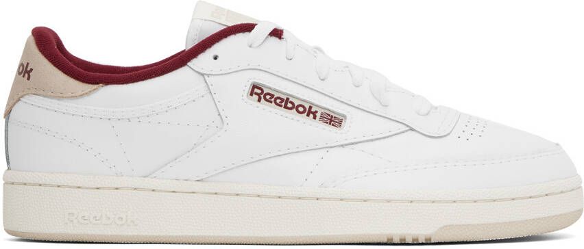 Reebok Classics White & Burgundy Club C 85 Sneakers - Picture 4