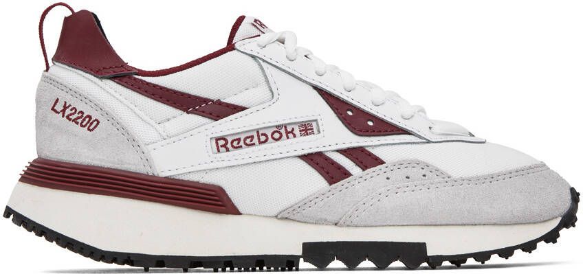 Reebok Classics White & Burgundy LX2200 Sneakers - Picture 5