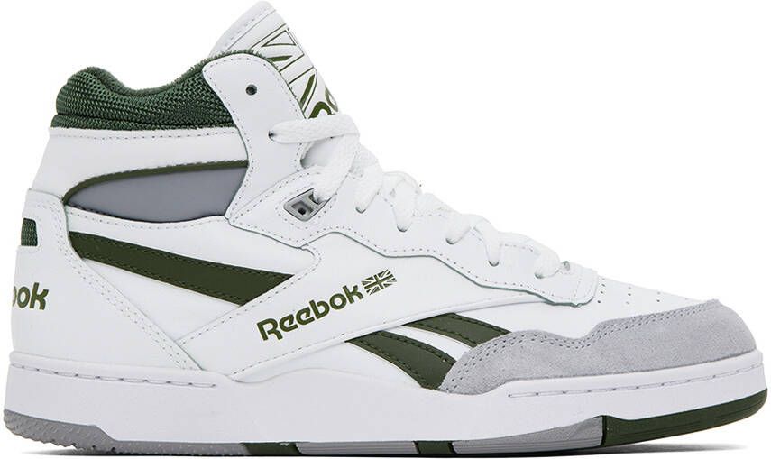Reebok Classics White & Green BB 4000 II Mid Sneakers - Picture 5