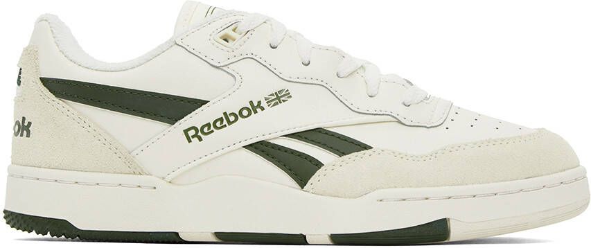 Reebok Classics White & Green BB 4000 II Sneakers - Picture 5