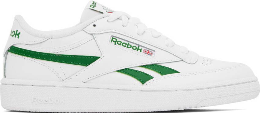 Reebok Classics White & Green Club C Revenge Sneakers - Picture 5