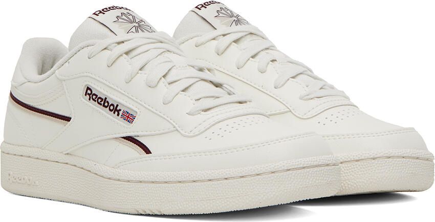 Reebok Classics Off-White & Burgundy Club C 85 Sneakers - Picture 2