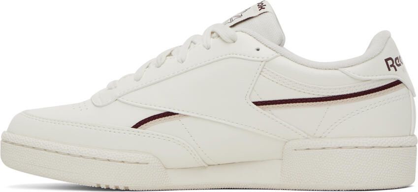 Reebok Classics Off-White & Burgundy Club C 85 Sneakers - Picture 5