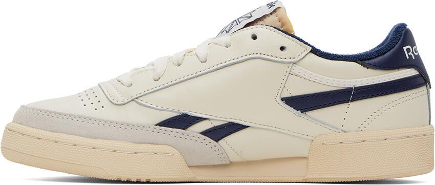 Reebok Classics Off-White & Navy Club C Revenge Vintage Sneakers - Picture 3