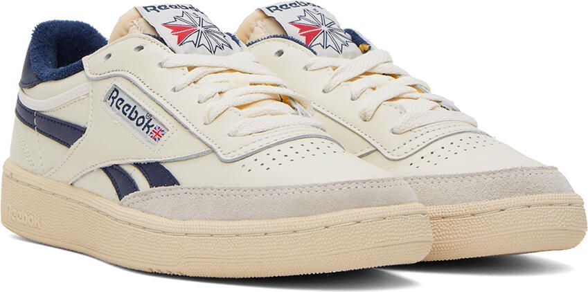 Reebok Classics Off-White & Navy Club C Revenge Vintage Sneakers - Picture 2