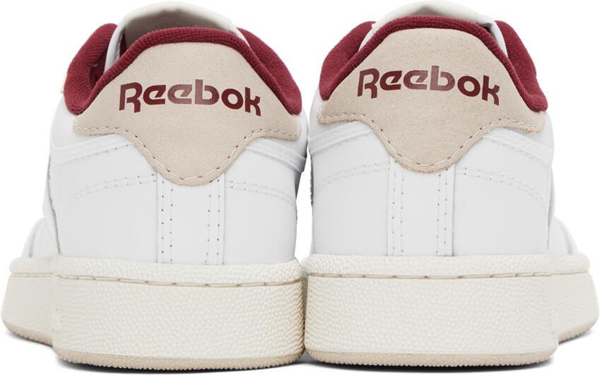 Reebok Classics White & Burgundy Club C 85 Sneakers