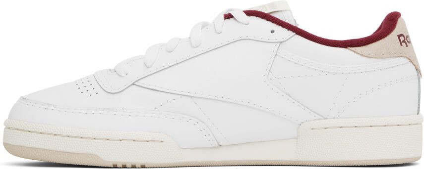 Reebok Classics White & Burgundy Club C 85 Sneakers - Picture 3