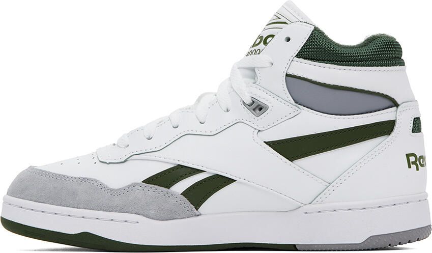 Reebok Classics White & Green BB 4000 II Mid Sneakers - Picture 3