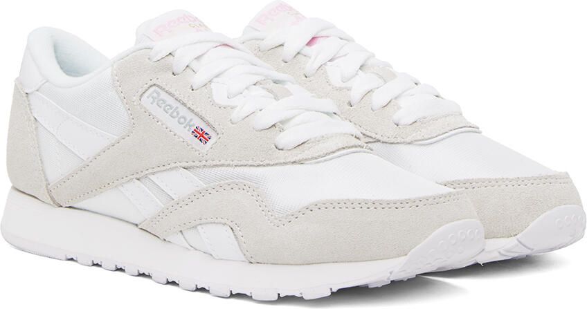 Reebok Classics White & Gray Classic Nylon Sneakers - Picture 3
