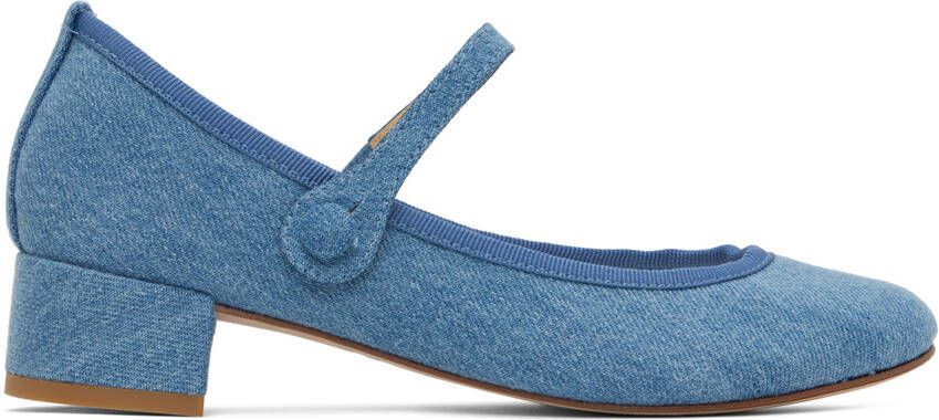 Repetto Blue Rose Mary Jane Heels - Picture 5