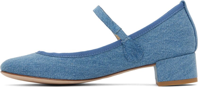Repetto Blue Rose Mary Jane Heels - Picture 3