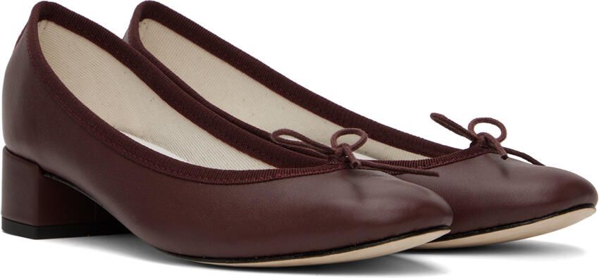 Repetto SSENSE Exclusive Burgundy Camille Heels - Picture 2