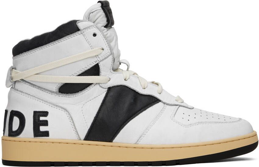 Rhude Black & White Rhecess Hi Sneakers - Picture 5