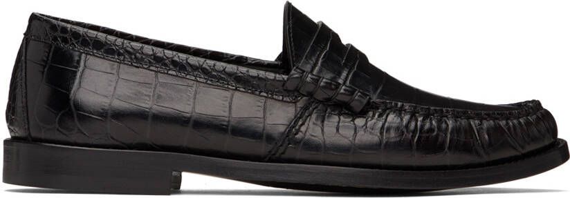 Rhude Black Croc Penny Loafers - Picture 5