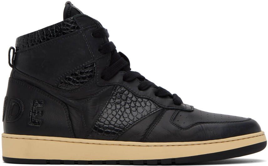Rhude Black Rhecess-Hi Sneakers - Picture 5