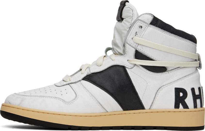 Rhude Black & White Rhecess Hi Sneakers - Picture 3