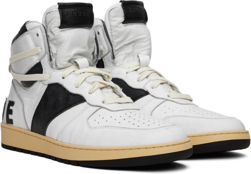 Rhude Black & White Rhecess Hi Sneakers - Picture 2