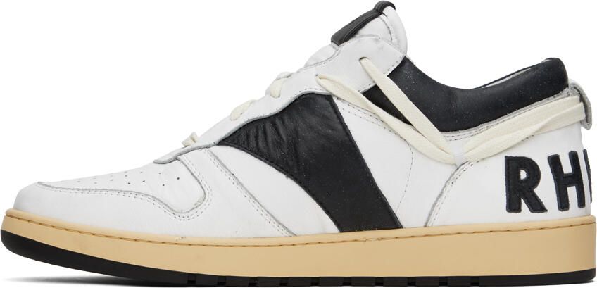 Rhude Black & White Rhecess Low Sneakers - Picture 3
