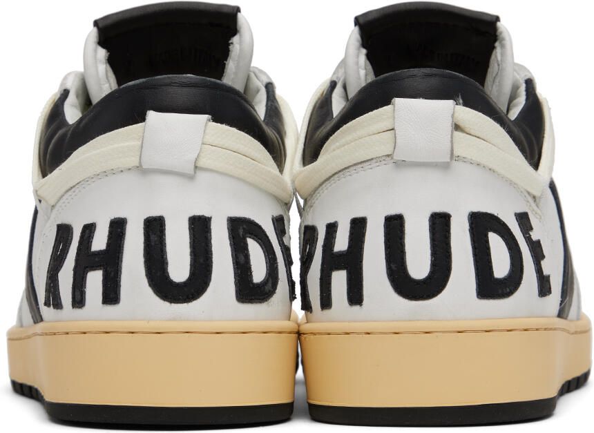 Rhude SSENSE Exclusive White & Black Rhecess Low Sneakers