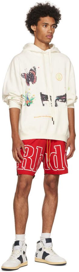 Rhude White & Navy Rhecess Hi Sneakers - Picture 4