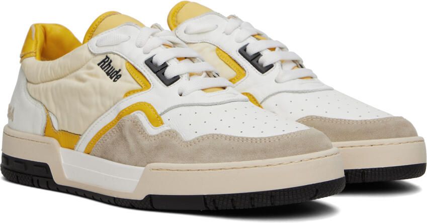 Rhude White & Yellow Racing Sneakers - Picture 2