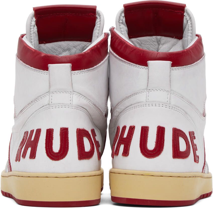 Rhude White & Green Rhecess Low Sneakers