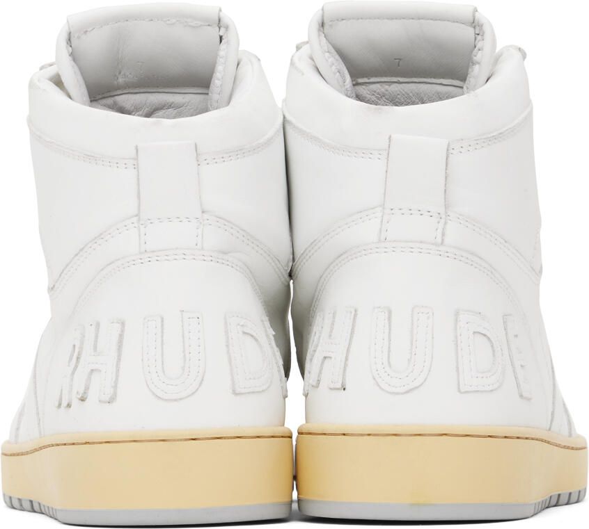 Rhude White & Green Rhecess Low Sneakers - Picture 2