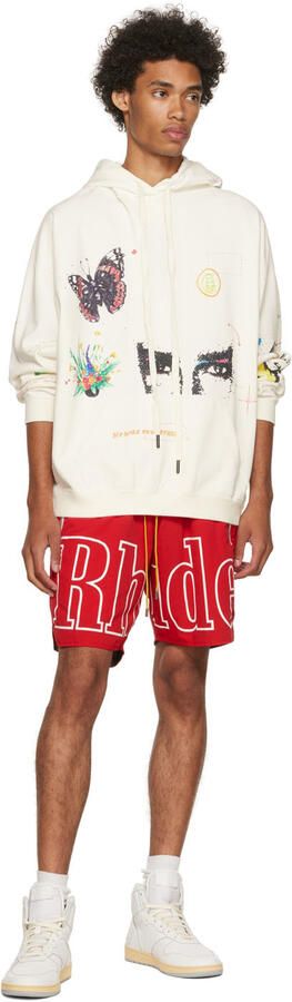 Rhude White Rhecess Hi Sneakers - Picture 4