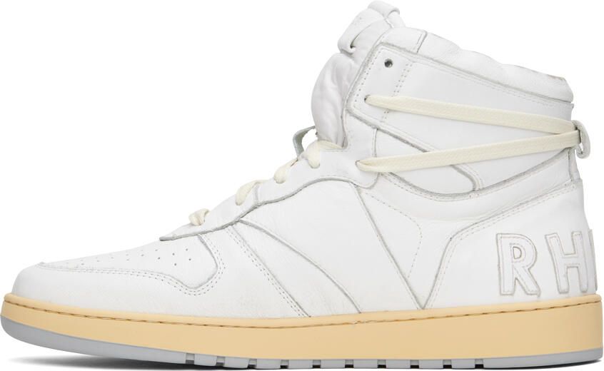 Rhude White Rhecess Hi Sneakers - Picture 3