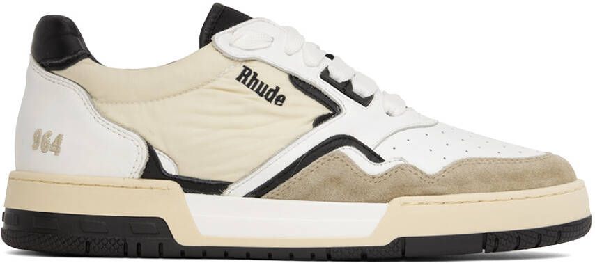 Rhude SSENSE Exclusive White & Black Racing Sneakers - Picture 3