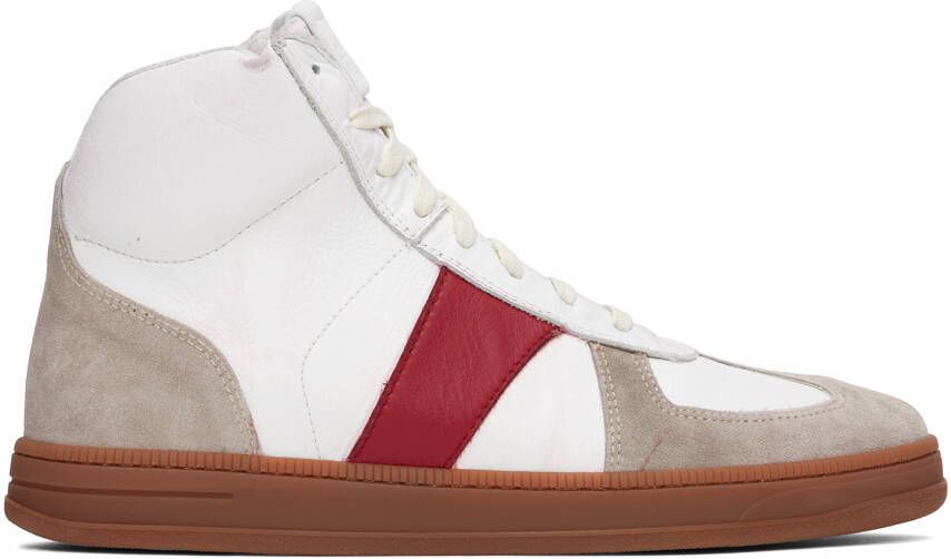 Rhude White & Beige High-Top Sneakers - Picture 5
