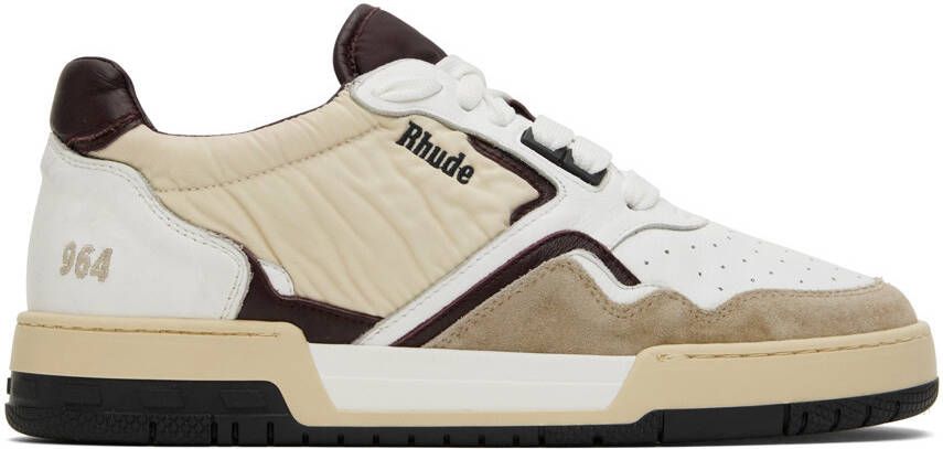 Rhude White & Beige Racing Sneakers - Picture 5