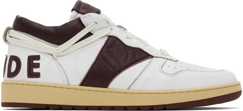 Rhude White & Brown Rhecess Low Sneakers - Picture 5
