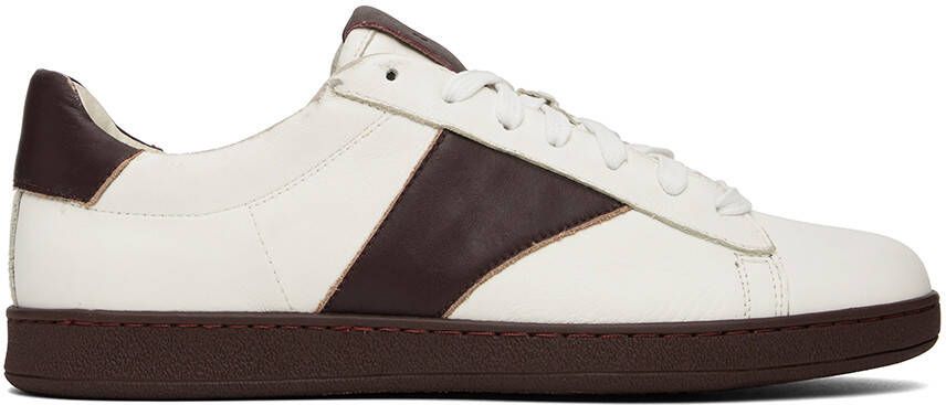 Rhude White & Burgundy Court Sneakers