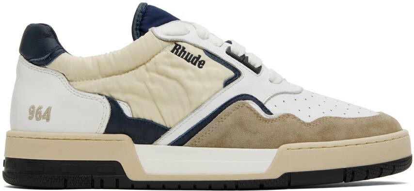 Rhude White & Navy Racing Sneakers - Picture 5